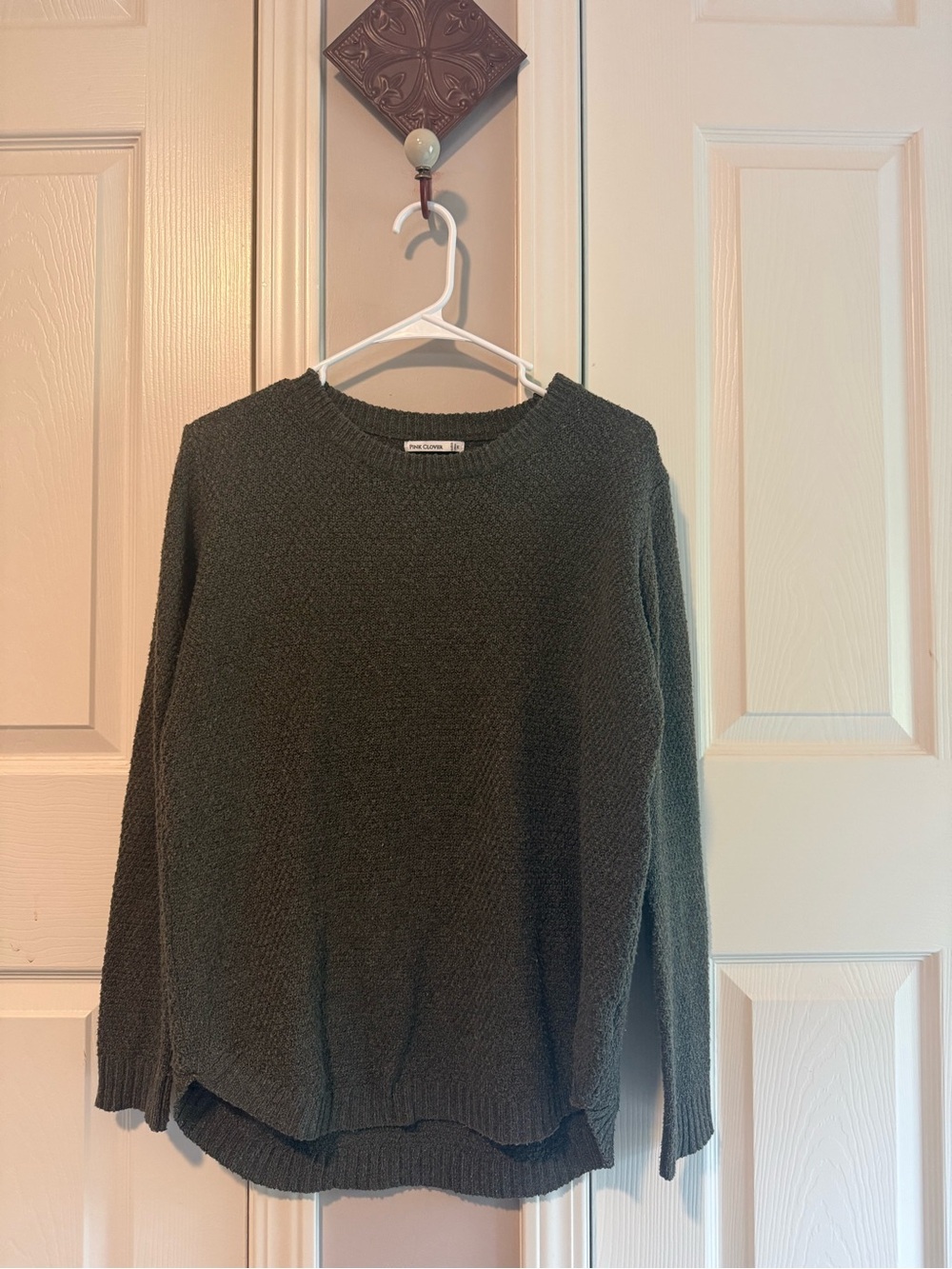 Pink Clover Olive Green Crewneck Sweater